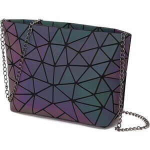 Holographic Purse Geometric Purse Luminous Handbag Purse and Wallet for Women